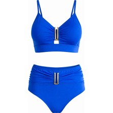 Sailor Moda Yüksek Bel U Aksesuarlı Bikini Takım