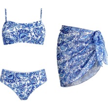 Sailor Moda Straplez Kısa Pareolu Bikini Takım