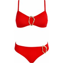 Sailor Moda Straplez Oval Aksesuarlı Kadın Bikini Takım