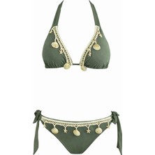 Sailor Moda Üçgen Ince Ipli Deniz Yıldızlı Bikini Takım