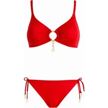 Sailor Moda Straplez Deniz Kabuğu Halkalı Kadın Bikini Takım