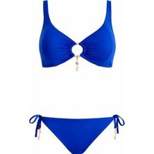Sailor Moda Straplez Deniz Kabuğu Halkalı Kadın Bikini Takım