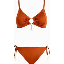 Sailor Moda Straplez Deniz Kabuğu Halkalı Kadın Bikini Takım