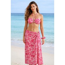 Sailor Moda Straplez Etekli Bilek Aksesuarlı Bikini Takım