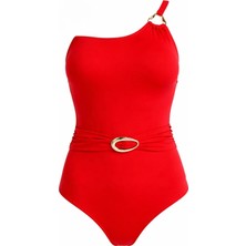 Sailor Moda Tek Omuz Aksesuarlı Mayo