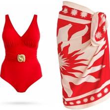Sailor Moda Pareolu Aksesuarlı Mayo