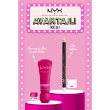 NYX Professional Makeup Nyx Smushy Matte Lip Balm She's Serving + Nyx Slim Eye Pencil White