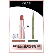 L'Oréal Paris L’oréal Paris Paradise Balm-In-Lipstick 191 Nude Heaven + L’oréal Infa Micro Liner 05 Sage Green