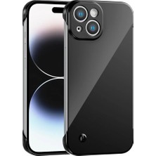 Vissona iPhone 13 Uyumlu Kamera Korumalı Yanları Açık Sararmaz Sert Mika Şeffaf Kılıf