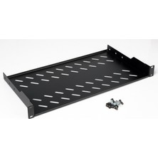 Lande 19” 1U Sürgülü Rack Raf (Siyah)