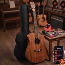 Maxword Luxury HCR-560NT-EQ Half Cutaway Elektro Akustik Gitar Seti