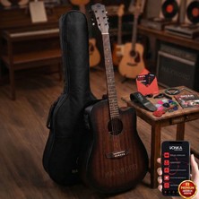 Maxword Luxury HCR-560BRW-EQ Half Cutaway Elektro Akustik Gitar Seti