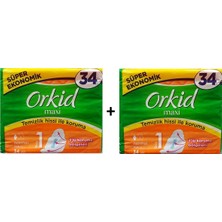 Orkid Maxi Ped Normal 34'lü 2 Paket Süper Ekonomik Temizlik Hissi ile Koruma