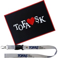 Tusba Market Tofaşk Logolu Torpido Üstü Kaydırmaz Ped & Tofaş Opar Oto Ayna Askısı