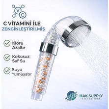 Mak Supply Duş Başlığı Filtreli Tasarruflu,c Vitaminli, Parfümsüz Klor ve Florür Su Arıtmalı