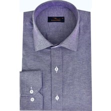 Rasttmen Erkek Uzun Kol Gömlek Slim Fit Düz Mor Kumaş Tipi Armürlü BGL-ST01912