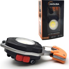Çakmaklı Şarjlı Mini El Feneri Kırmızı Alarm Anahtarlık Hasuba Hs-38