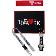 Tusba Market Tofaş Logolu Torpido Üstü Kaydırmaz Ped / Oto Ayna Askısı & Tampon Çeki Ipi / Silikon Anahtarlık