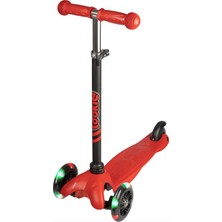 Rookie 3 Tekerlekli LED Işıklı Scooter Kırmızı 2 - 4 Yaş İçin Katlanabilir ve Dayanıklı