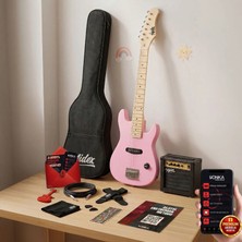Midex CEG-30PK 4-6 Yaş Çocuklar İçin Amfili Full 1/4 30 İnç Elektro Gitar Seti Pembe