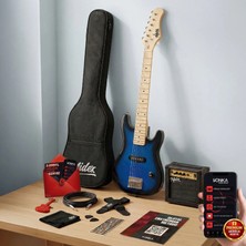 Midex CEG-30BL Amfili Full 1/4 30 İnç Elektro Gitar Seti Blue Black