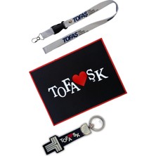 Tusba Market Tofaş Logolu Torpido Üstü Kaydırmaz Ped / Oto Ayna Askısı & Ayna Ipi / Silikon Anahtarlık
