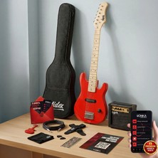 Midex CEG-30RD Amfili Full 1/4 30 İnç Elektro Gitar Seti RED