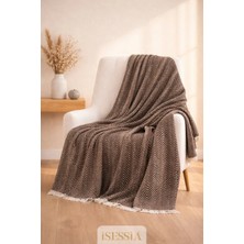 Isessia Miora Zigzak Desenli Bohem Koltuk Örtüsü |tekli & Üçlü Koltuk | 155 x 200 cm