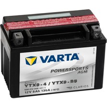 Varta Ytx9-Bs 12V 8Ah 135A Yüksek Performanslı Bakımsız Motosiklet Aküsü Powersports AGM