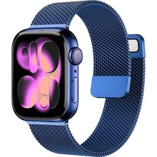 Nezih Case Apple Watch Seri 4/5/6/7/8/9/se 38MM-40MM-41MM Seri 10/11 42MM Uyumlu Hasır Metal Kordon