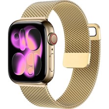 Nezih Case Apple Watch Seri 4/5/6/7/8/9/se 38MM-40MM-41MM Seri 10/11 42MM Uyumlu Hasır Metal Kordon
