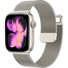 Nezih Case Apple Watch Seri 4/5/6/7/8/9/se 38MM-40MM-41MM Seri 10/11 42MM Uyumlu Hasır Metal Kordon
