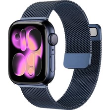 Nezih Case Apple Watch Seri 4/5/6/7/8/9/se 38MM-40MM-41MM Seri 10/11 42MM Uyumlu Hasır Metal Kordon