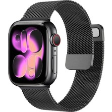 Nezih Case Apple Watch Seri 4/5/6/7/8/9/se 38MM-40MM-41MM Seri 10/11 42MM Uyumlu Hasır Metal Kordon