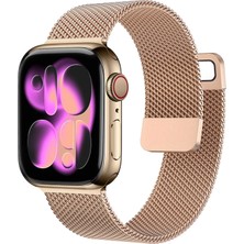 Nezih Case Apple Watch Seri 4/5/6/7/8/9/se 38MM-40MM-41MM Seri 10/11 42MM Uyumlu Hasır Metal Kordon