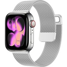 Nezih Case Apple Watch Seri 4/5/6/7/8/9/se 38MM-40MM-41MM Seri 10/11 42MM Uyumlu Hasır Metal Kordon