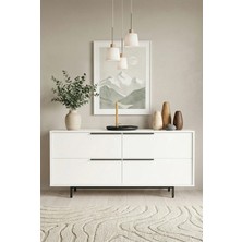 Robin Home Lidya Konsol 4 Kapaklı Metal Ayaklı 160CM Beyaz