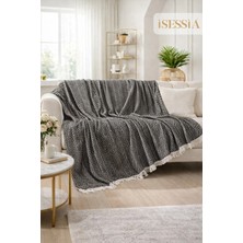 Isessia Miora Zigzak Desenli Bohem Koltuk Örtüsü |tekli & Üçlü Koltuk | 200 x 230 cm