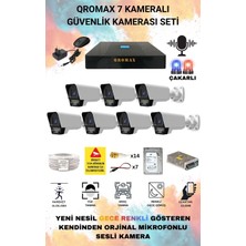 qromax 7 Kameralı Set - Yapay Zeka Özellikli Gece Renkli Sesli FullHD 5Mp Lensli 9 Warm Ve Çakar Ledli Güvenlik Kamerası Seti 5909WS-9008
