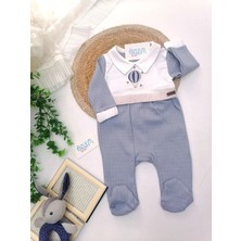 Nanon Baby Balon Nakışlı Gömlek Yaka Tulum Mavi