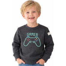 Hupalupa Store Hupalupa Basic Sweatshirt Siyah Gamer 9-10 Yaş