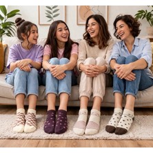 Heren Bear Detaylı 4'lü Dikişsiz Kadın Patik