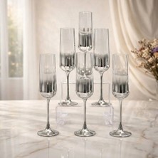 Rova Tr Nova Serisi 6'lı Cam Titanyum Kaplama Lüks Ayaklı Modern Kadeh Set - Şık Kadehleri