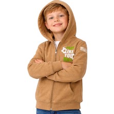 Hupalupa Store Hupalupa Kapüşonlu Sweatshirt Bej Play Like You 5-6 Yaş