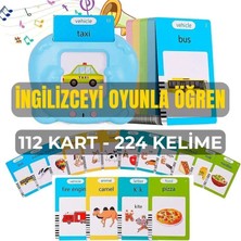 Generic Konuşan Flash Kart Oyuncağı – 224 Kelime Ingilizce Öğreten Sesli Eğitim Seti (2+ Yaş) - Mavi