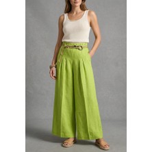 Rosa By Belle Kadın Yeşil Bol Paça Pantolon Yazlık