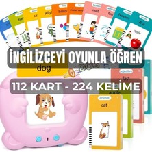 Generic Konuşan Flash Kart Oyuncağı – 224 Kelime Ingilizce Öğreten Sesli Eğitim Seti (2+ Yaş) - Pembe
