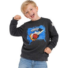 Hupalupa Store Hupalupa Basic Sweatshirt Siyah Smash 7-8 Yaş