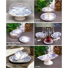 Pinkev Butterfly 25 Parça Seramik Pasta Çay Servis Sunum Tabağı Takımı Seti