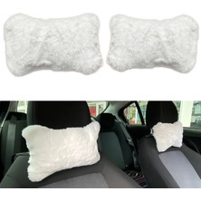 Yeşilkuş Yumuşak Peluşlu Ortopedik Araba Seyahat Boyun Yastığı 2'li Fuşya